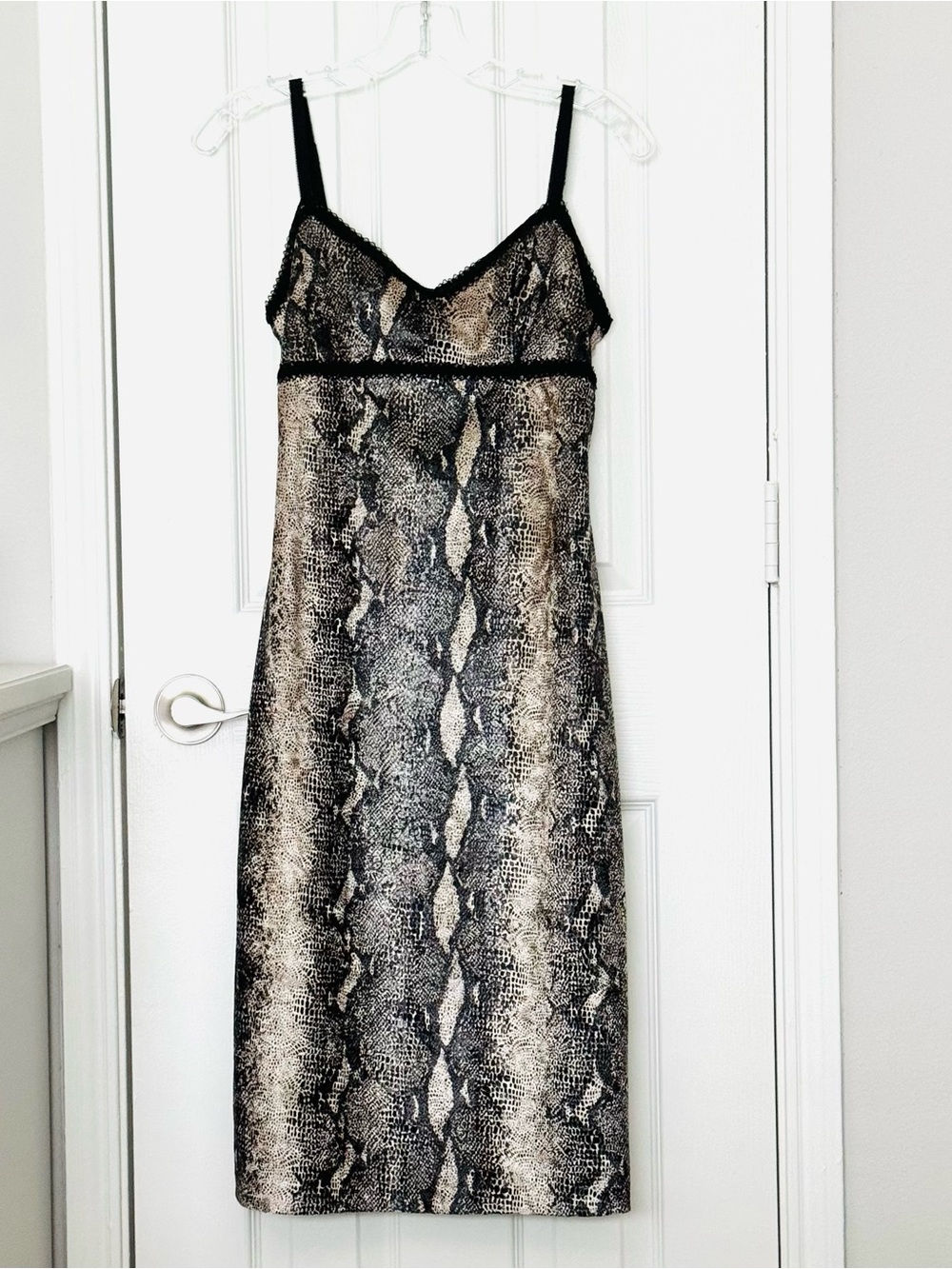 Betsy Johnson Vintage 90s Y2K Grunge Punk Snakeskin Print Slip Dress, Sz S